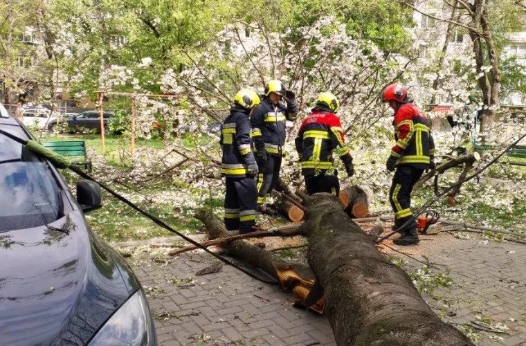 Peste 100 de intervenții ale salvatorilor în Moldova din cauza vântului puternic